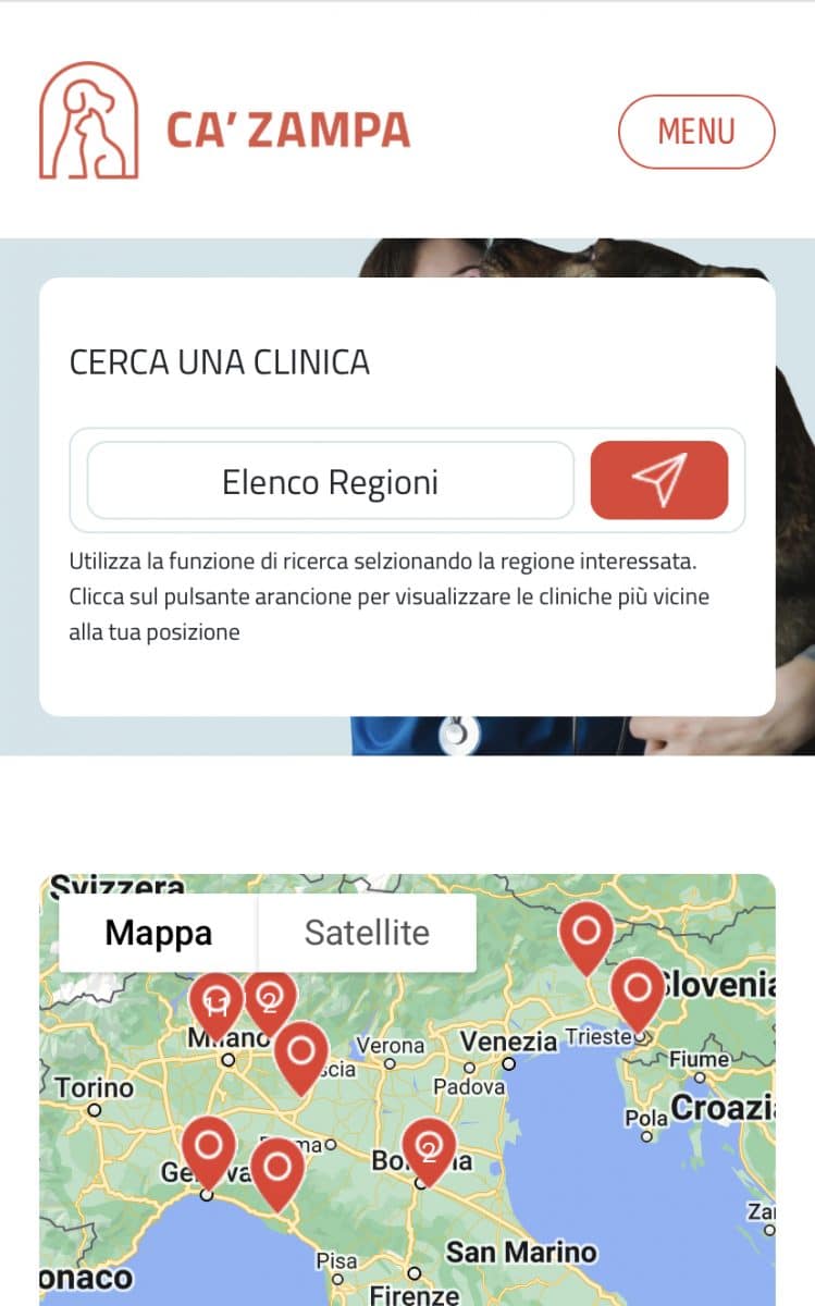 Geolocalizzazione sul nuovo sito di Ca' Zampa